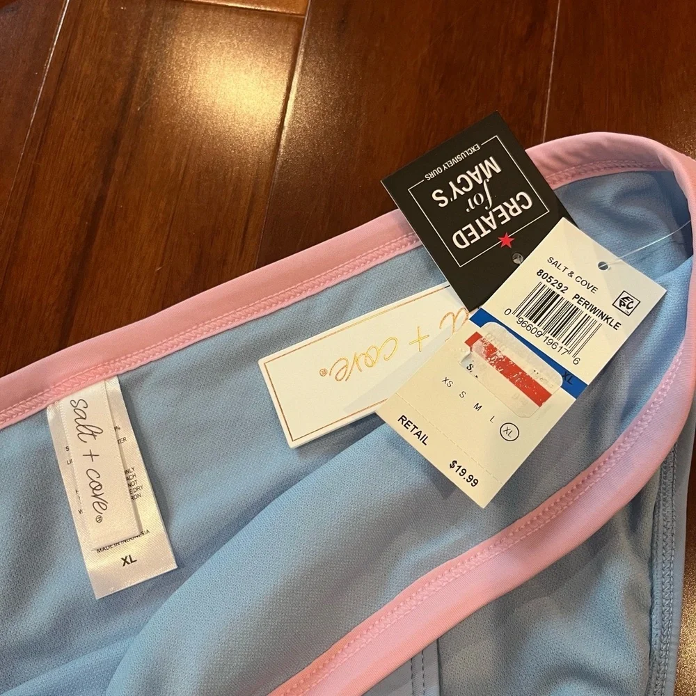 New NWT Salt Cove Periwinkle Blue Bikini Set WTo Piece Swim Colorblock Size XL‎